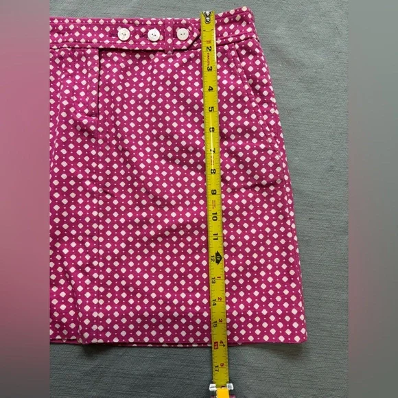J. Crew Fuchsia Hot Pink and White Polka Dot Mini Skirt Canvas Size 2 - Picture 8 of 10